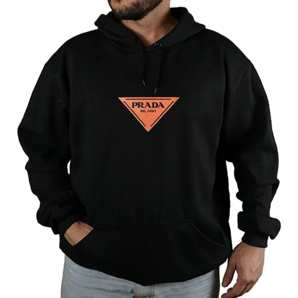 Blusa Moletom Prada Milano Triangle Com Capuz Premium - Imagem 2