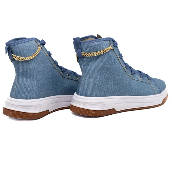 Bota Feminina Moleca Lona Azul Jeans - Imagem 4