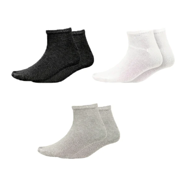Kit 3 pares Meias Soquete Lisa Unissex - Imagem 2