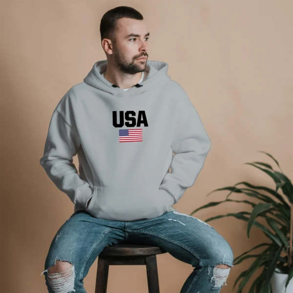 Blusa Moletom Estados Unidos da América USA Com Capuz - Imagem 5
