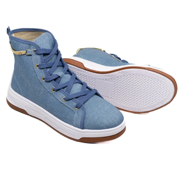 Bota Feminina Moleca Lona Azul Jeans - Imagem 2