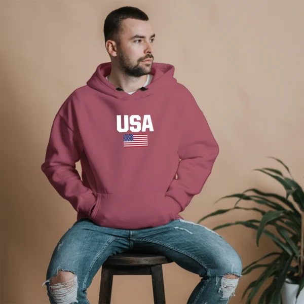 Blusa Moletom Estados Unidos da América USA Com Capuz - Imagem 2